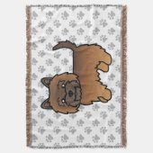 Rode brindle Cairn Terrier Schattige Cartoon Hond Deken (Voorkant Verticaal)