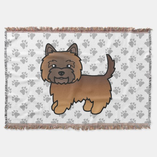 Rode brindle Cairn Terrier Schattige Cartoon Hond Deken (Voorkant)