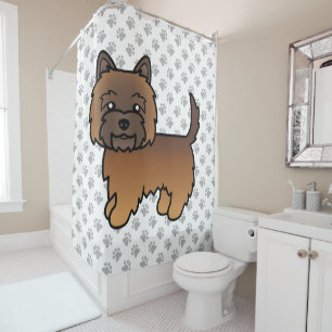 Rode brindle Cairn Terrier Schattige Cartoon Hond Douchegordijn