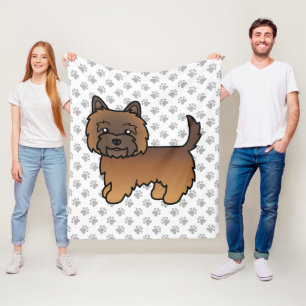 Rode brindle Cairn Terrier Schattige Cartoon Hond Fleece Deken