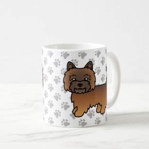 Rode brindle Cairn Terrier Schattige Cartoon Hond Koffiemok
