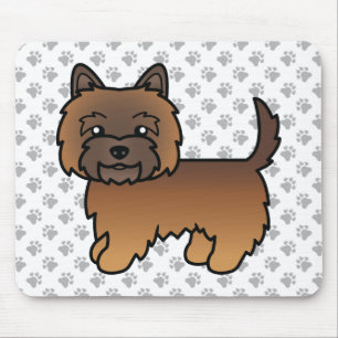 Rode brindle Cairn Terrier Schattige Cartoon Hond Muismat