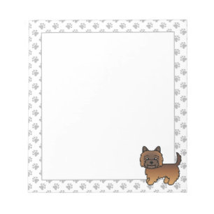 Rode brindle Cairn Terrier Schattige Cartoon Hond Notitieblok