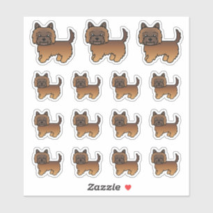 Rode brindle Cairn Terrier Schattige Cartoon Honde Sticker