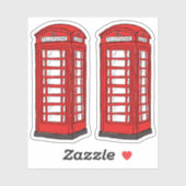 Rode Britse telefooncel cabines Sticker (Vel)