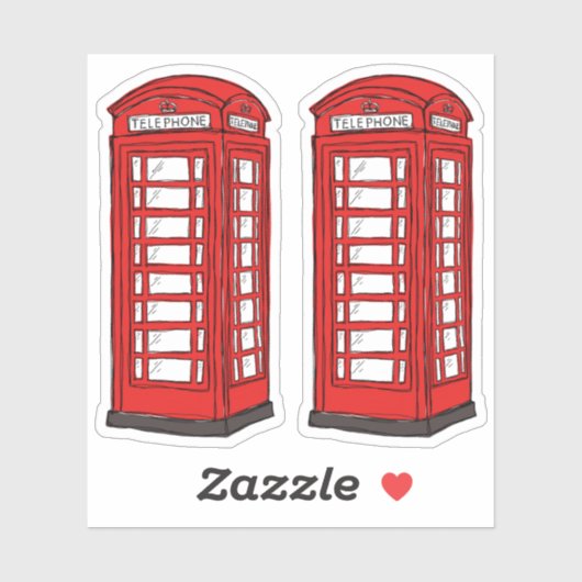 Rode Britse telefooncel cabines Sticker (Vel)