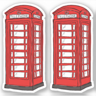 Rode Britse telefooncel cabines Sticker