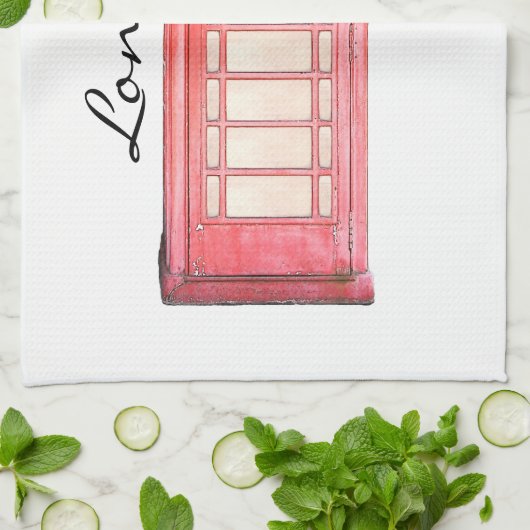 Rode Britse telefooncel - keukenhanddoek (Gevouwen)