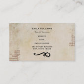 Rode bromfiets in Waterverf met bloemenmand Visitekaartje (Achterkant)