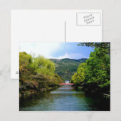 Rode brug over een Kyoto-kanaal Briefkaart (Voorkant / Achterkant)