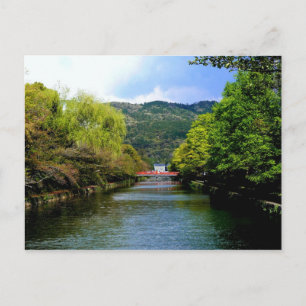 Rode brug over een Kyoto-kanaal Briefkaart