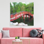 Rode Brug Over Water Canvas Afdruk (Insitu (Woonkamer))