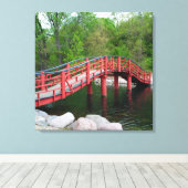 Rode Brug Over Water Canvas Afdruk (Insitu (Houten vloer))