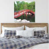 Rode Brug Over Water Canvas Afdruk (Insitu (Slaapkamer))