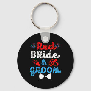 Rode Bruid En Bruidegom Grappig Huwelijk Bruiloft  Sleutelhanger