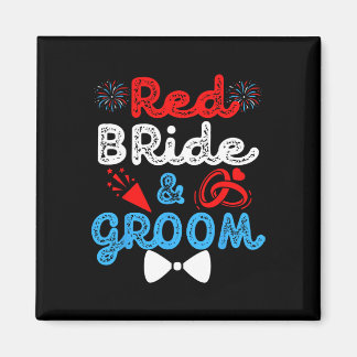 Rode bruid en bruidegom Grappige bruiloft huwelijk Magneet