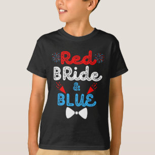 Rode bruid en bruidegom Grappige bruiloft huwelijk T-shirt