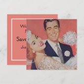 Rode bruid met groene ogen voor bruiloft save the date (Voorkant / Achterkant)