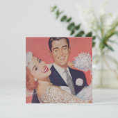 Rode bruid met groene ogen voor bruiloft save the date (Staand voorkant)