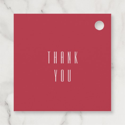 Rode bruiloft bedankjes labels (Achterkant)