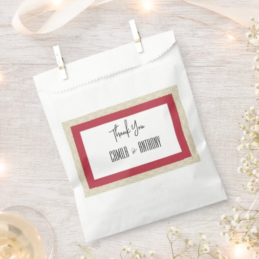 Rode bruiloft bedankzakje (Geknipt)