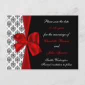 rode bruiloft behalve de datumaankondiging aankondigingskaart (Voorkant)