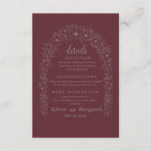 Rode Bruiloft Bloemen Poort Informatiekaartje (Voorkant)