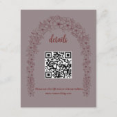 Rode Bruiloft Bloemen Poort Informatiekaartje (Achterkant)