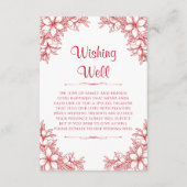 Rode  bruiloft die goed wenst informatiekaartje (Voorkant)