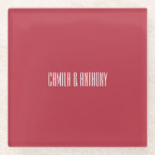 Rode bruiloft glazen onderzetter (Voorkant)