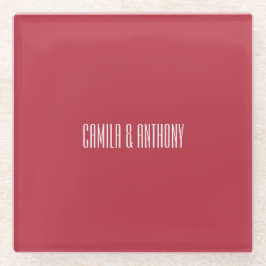 Rode bruiloft glazen onderzetter