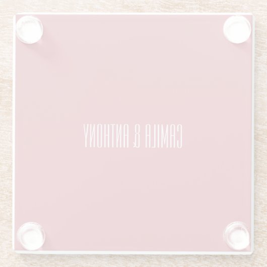 Rode bruiloft glazen onderzetter (Achterkant)