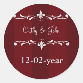 Rode Bruiloft Monogram stickers