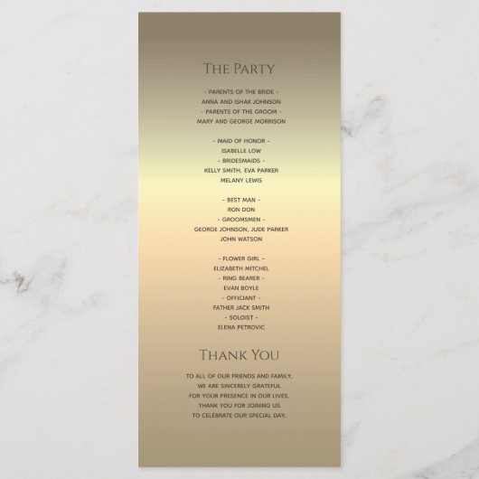 Rode bruiloft programmakaart (Achterkant)