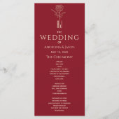 Rode bruiloft programmakaart (Voorkant)