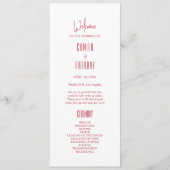 Rode bruiloft programmakaart (Voorkant)