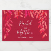 Rode bruiloft viering mini mousserende wijn sparkling wijnetiket (Enkel label)