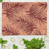 Rode bruine bladeren op een gevlekte achtergrond. theedoek (Gevouwen)