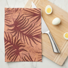 Rode bruine bladeren op een gevlekte achtergrond. theedoek