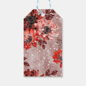 Rode, bruine bloemen. cadeaulabel (Achterkant)