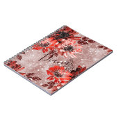 Rode, bruine bloemen. notitieboek (Linkerzijde)