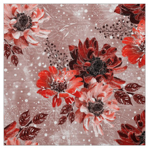 Rode, bruine bloemen. stof