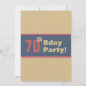 Rode, bruine en grijze 70e verjaardag kaart (Achterkant)