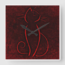 Rode Bruine Kat | Zazzle_Growshop. Vierkante Klok