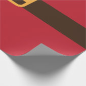 Rode bruine kerstkerstkerstgordel cadeaupapier (Hoek)