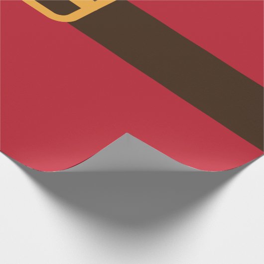 Rode bruine kerstkerstkerstgordel cadeaupapier (Hoek)
