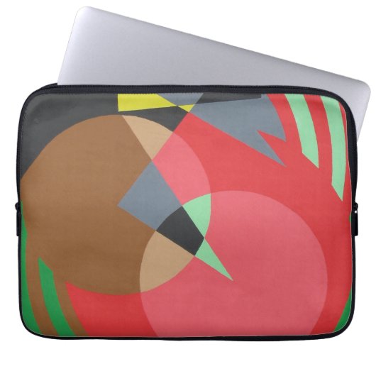 Rode & Bruine Moderne Kunst Laptophoes Laptop Sleeve (Voorkant)