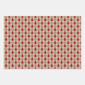 Rode bruine tan buffelplaid rustieke kerst inpakpapier vel (Voorkant 3)