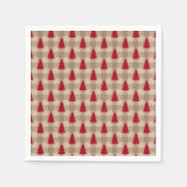Rode Bruine Taupe Buffalo Plaid Rustieke Kerst Servet (Voorkant)
