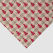 Rode Bruine Taupe Buffalo Plaid Rustieke Kerst Tissuepapier (Detail)